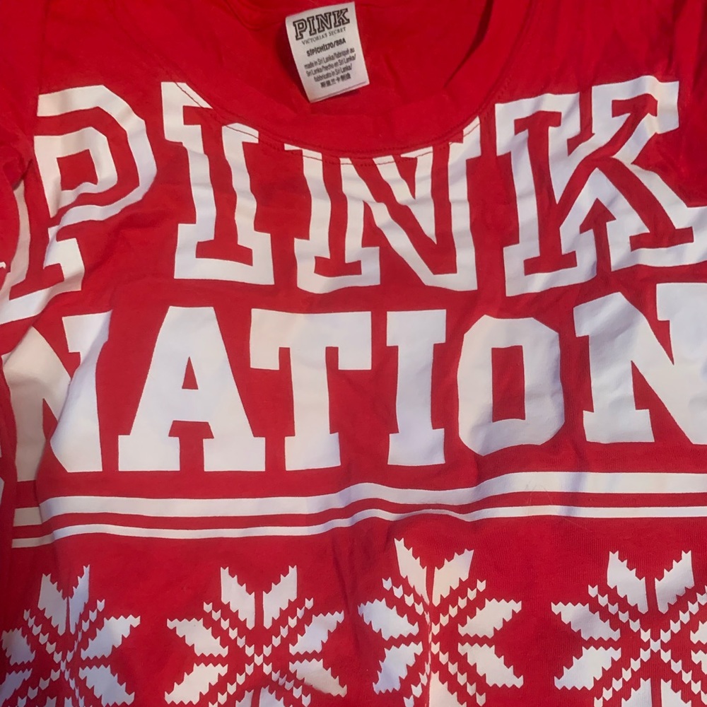 Pink - crop Christmas long sleeve